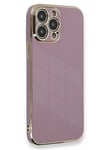 Mey İthalat®  iPhone 15 Pro Kılıf Volet Silikon - Mor