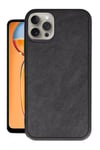 Mey İthalat®  iPhone 15 Pro Max Kılıf Aras Deri Kapak - Siyah