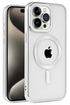 Mey İthalat®  iPhone 15 Pro Max Kılıf Kronos Magsafe Kapak - Gümüş