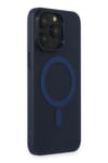 Mey İthalat®  iPhone 15 Pro Max Kılıf Lodos Magneticsafe Mat Kapak - Mavi