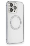 Mey İthalat®  iPhone 15 Pro Max Kılıf Metal Bumper Magneticsafe Kapak - Gri
