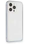 Mey İthalat®  iPhone 15 Pro Max Kılıf Metal Bumper Magneticsafe Kapak - Gri