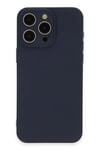 Mey İthalat®  iPhone 15 Pro Max Kılıf Nano içi Kadife Silikon - Lacivert