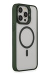 Mey İthalat®  iPhone 15 Pro Max Kılıf Roblox Lens Magsafe Standlı Kapak - Koyu Yeşil