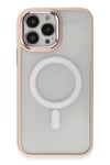 Mey İthalat®  iPhone 15 Pro Max Kılıf Room Magneticsafe Silikon - Pudra