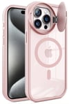 Mey İthalat®  iPhone 15 Pro Max Kılıf Teleskop Lens Magsafe Silikon Kapak - Pembe