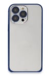 Mey İthalat®  iPhone 15 Pro Metal Bumper Mat Kapak - Lacivert