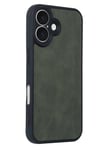 Mey İthalat®  iPhone 16 Kılıf Aras Deri Kapak - Koyu Yeşil