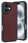 Mey İthalat®  iPhone 16 Kılıf Aras Deri Kapak - Bordo