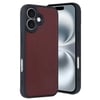 Mey İthalat®  iPhone 16 Kılıf Aras Deri Kapak - Bordo