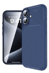 Mey İthalat®  iPhone 16 Kılıf Auto Focus Karbon Kapak - Lacivert