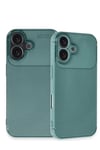 Mey İthalat®  iPhone 16 Kılıf Auto Focus Karbon Kapak - Koyu Yeşil