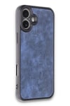 Mey İthalat®  iPhone 16 Plus Kılıf Aras Deri Kapak - Lacivert