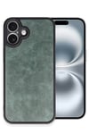 Mey İthalat®  iPhone 16 Plus Kılıf Aras Deri Kapak - Koyu Yeşil