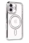 Mey İthalat®  iPhone 16 Plus Kılıf Joke Simli Magneticsafe Kılıf - Gri