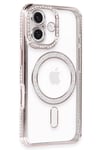 Mey İthalat®  iPhone 16 Plus Kılıf Joke Simli Magneticsafe Kılıf - Pembe