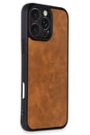 Mey İthalat®  iPhone 16 Pro Kılıf Aras Deri Kapak - Taba