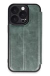 Mey İthalat®  iPhone 16 Pro Kılıf Flip Cover - Koyu Yeşil