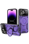 Mey İthalat®  iPhone 16 Pro Kılıf Joy Lens Standlı Kapak - Mor