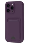 Mey İthalat®  iPhone 16 Pro Kılıf Kelvin Kartvizitli Silikon - Derin Mor