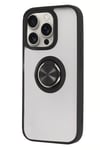 Mey İthalat®  iPhone 16 Pro Kılıf Montreal Yüzüklü Silikon Kapak - Siyah