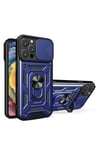 Mey İthalat®  iPhone 16 Pro Kılıf Pars Lens Yüzüklü Silikon - Lacivert