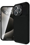 Mey İthalat®  iPhone 16 Pro Max Kılıf Auto Focus Karbon Kapak - Siyah