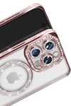 Mey İthalat®  iPhone 16 Pro Max Kılıf Joke Simli Magneticsafe Kılıf - Pembe