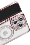 Mey İthalat®  iPhone 16 Pro Max Kılıf Joke Simli Magneticsafe Kılıf - Pembe