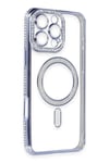 Mey İthalat®  iPhone 16 Pro Max Kılıf Joke Simli Magneticsafe Kılıf - Mavi