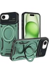 Mey İthalat®  iPhone 16E Kılıf Joy Lens Standlı Kapak - Koyu Yeşil