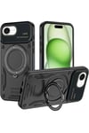 Mey İthalat®  iPhone 16E Kılıf Joy Lens Standlı Kapak - Siyah