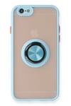 Mey İthalat®  iPhone 6 Kılıf Montreal Yüzüklü Silikon Kapak - Buz Mavi