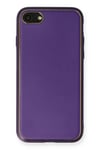 Mey İthalat®  iPhone 7 Kılıf Coco Deri Silikon Kapak - Mor