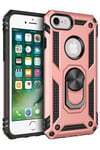 Mey İthalat®  iPhone 7 Kılıf Sofya Yüzüklü Silikon Kapak - Rose