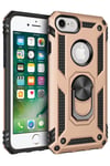 Mey İthalat®  iPhone 7 Kılıf Sofya Yüzüklü Silikon Kapak - Gold