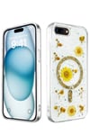 Mey İthalat®  iPhone 7 Plus Kılıf Daisy Simli Magsafe Kapak - Gold