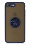 Mey İthalat®  iPhone 7 Plus Kılıf Montreal Yüzüklü Silikon Kapak - Lacivert