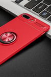 Mey İthalat®  iPhone 7 Plus Kılıf Range Yüzüklü Silikon - Kırmızı