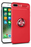 Mey İthalat®  iPhone 7 Plus Kılıf Range Yüzüklü Silikon - Kırmızı