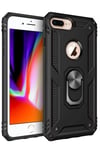 Mey İthalat®  iPhone 7 Plus Kılıf Sofya Yüzüklü Silikon Kapak - Siyah