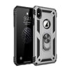 Mey İthalat®  iPhone X Kılıf Sofya Yüzüklü Silikon Kapak - Gümüş