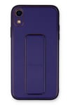 Mey İthalat®  iPhone XR Kılıf Coco Deri Standlı Kapak - Mor