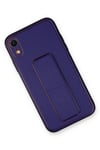 Mey İthalat®  iPhone XR Kılıf Coco Deri Standlı Kapak - Mor