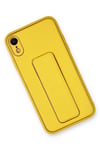 Mey İthalat®  iPhone XR Kılıf Coco Deri Standlı Kapak - Sarı