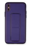 Mey İthalat®  iPhone XS Max Kılıf Coco Deri Standlı Kapak - Mor