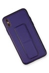 Mey İthalat®  iPhone XS Max Kılıf Coco Deri Standlı Kapak - Mor
