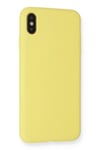 Mey İthalat®  iPhone XS Max Kılıf Nano içi Kadife Silikon - Mat Sarı