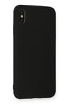 Mey İthalat®  iPhone XS Max Kılıf Nano içi Kadife Silikon - Siyah