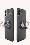 Mey İthalat®  iPhone XS Max Kılıf Range Yüzüklü Silikon - Mavi